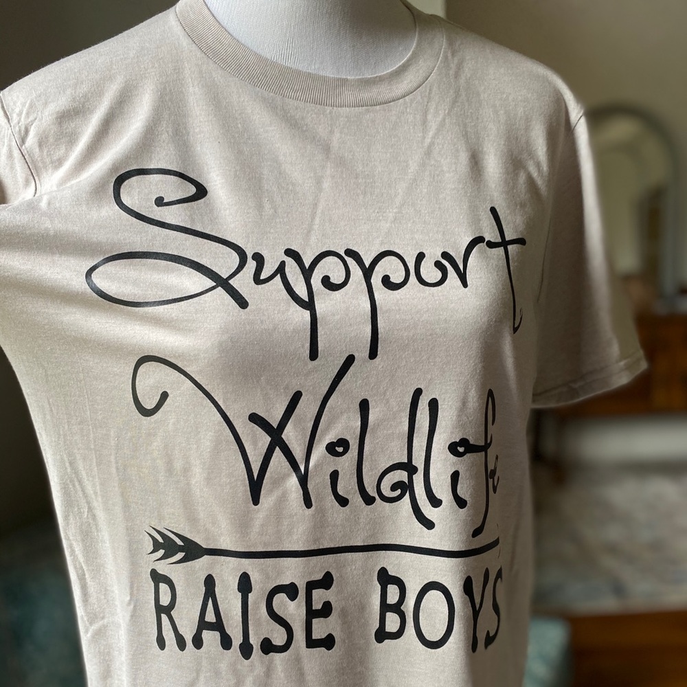 Funny graphic tshirt, Support Wildlife Raise boys